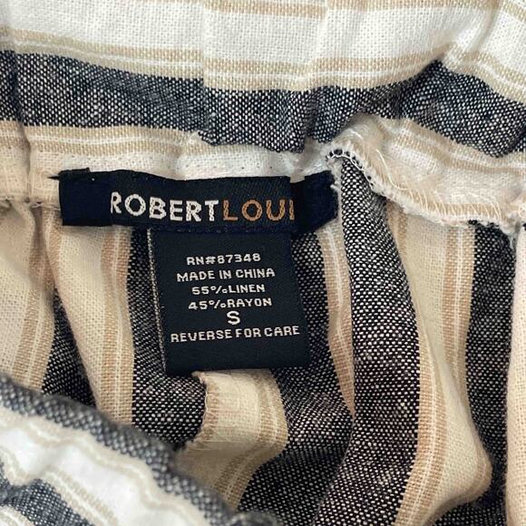Robert Louis Linen Blend Wide Leg Pants S Nautical Coastal Boho Old Money Resort - Picture 3 of 5